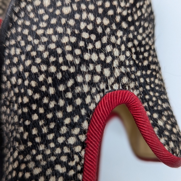 Cole Haan size 7 Calf Hair Speckled Loafers Slip On Red Trim Flats Old Money - Picture 12 of 12